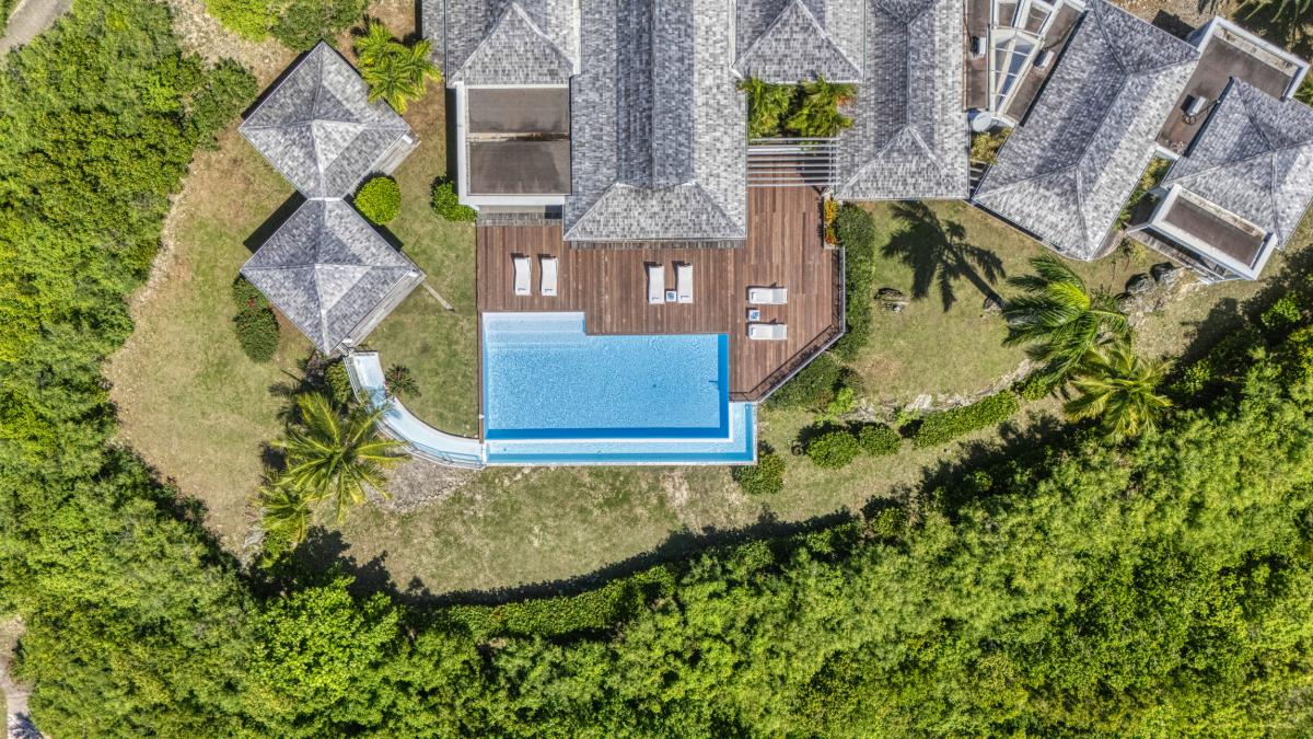 38.Location villa No Limit vue mer Saint Martin les Terres Basses - Vue du ciel